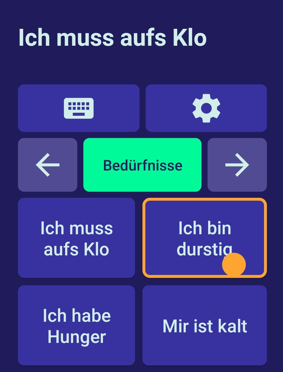 Screenshot aus der App Vocable AAC